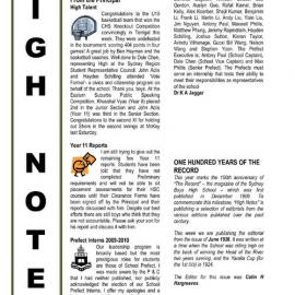 High Notes, Vol 10 No 37, 20 November 2009