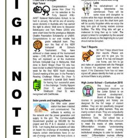 High Notes, Vol 10 No 38, 27 November 2009