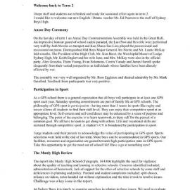 High Notes (From the Principal), Vol 1 No 11, 5 May 2000