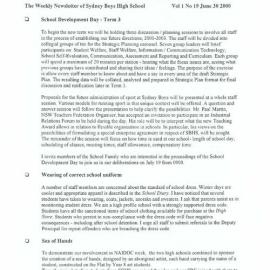 High Notes, Vol 1 No 19, 30 June 2000