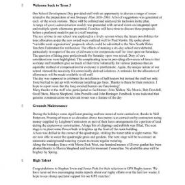 High Notes (From the Principal), Vol 1 No 20, 21 July 2000