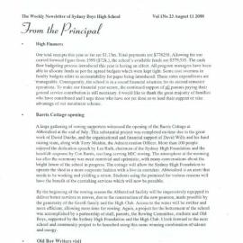 High Notes, Vol 1 No 23, 11 August 2000