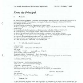 High Notes, Vol 2 No 1, 2 February 2001
