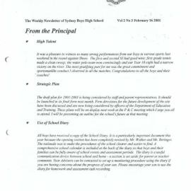 High Notes, Vol 2 No 3, 16 February 2001