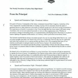 High Notes, Vol 2 No 4, 23 February 2001