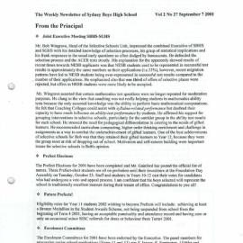 High Notes, Vol 2 No 27, 7 September 2001