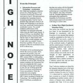 High Notes, Vol 2 No 34, 9 November 2001