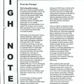 High Notes, Vol 2 No 37, 30 November 2001
