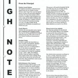 High Notes, Vol 2 No 38, 7 December 2001