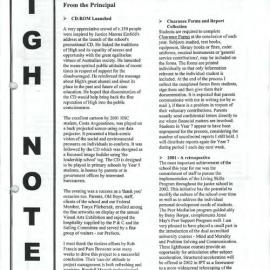 High Notes, Vol 2 No 39, 14 December 2001
