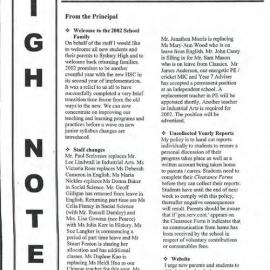High Notes, Vol 3 No 1, 1 February 2002
