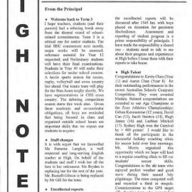 High Notes, Vol 3 No 22, 26 July 2002