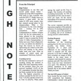 High Notes, Vol 3 No 29, 13 September 2002