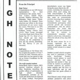 High Notes, Vol 3 No 30, 20 September 2002