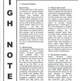 High Notes, Vol 3 No 31, 27 September 2002