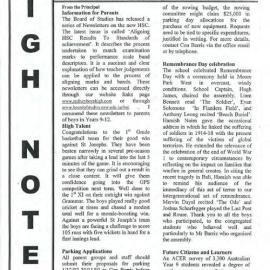 High Notes, Vol 3 No 35A, 15 November 2002