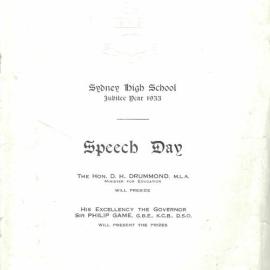 Speech Day 1933