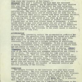 Headmaster's Report 1953