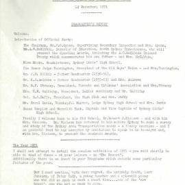 Headmaster's Report 1971