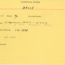 World War 2 index cards - A