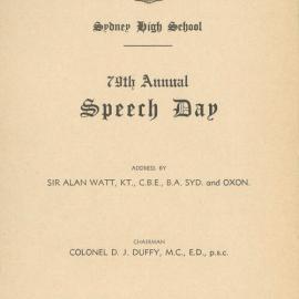 Speech Day 1962