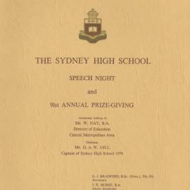 Speech Night 1975 (for 1974)