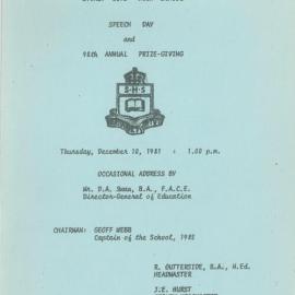 Speech Day 1981
