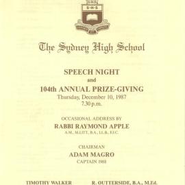 Speech Night 1987