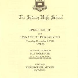 Speech Night 1988