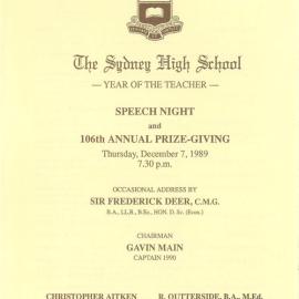 Speech Night 1989