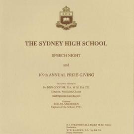 Speech Night 1993 (for 1992)