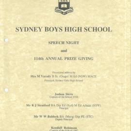 Speech Night 1998 (for 1997)