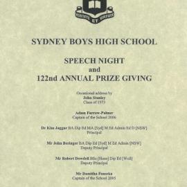 Speech Night 2006 (for 2005)