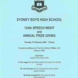 Speech Night 2008 (for 2007)