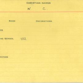 World War 2 index cards - C