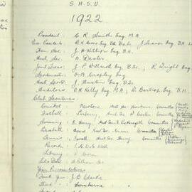 School Union - Minutes, 1922