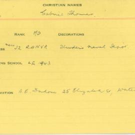 World War 2 index cards - D