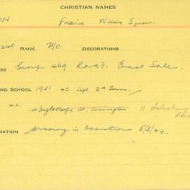 World War 2 index cards - E