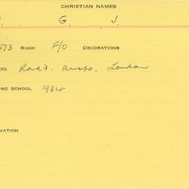 World War 2 Index Cards - F