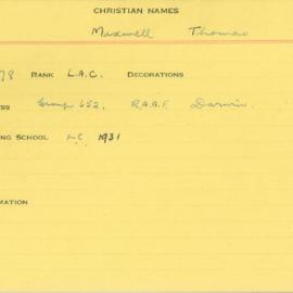 World War 2 Index Cards - G