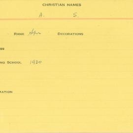 World War 2 index cards - J