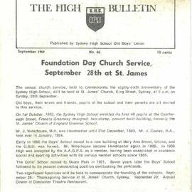 The High Bulletin, No 46, September 1969