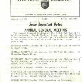 The High Bulletin, No 48, February 1970