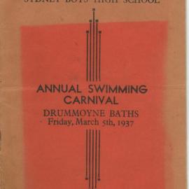 Program: Annual Swimming Carnival, 5 March 1937