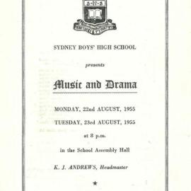Program: Music and Drama, 22 and 23 August 1955