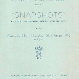 Program: Snapshots, 10 October 1940