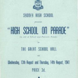 Program: High School On Parade, 14 August 1941 