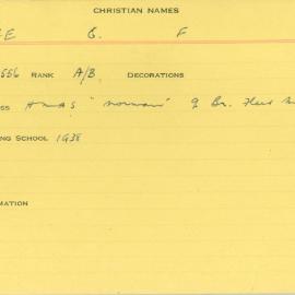 World War 2 index cards - M