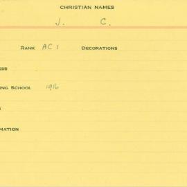 World War 2 index cards - O