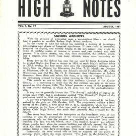 High Notes, Vol 1 No 27, August 1961